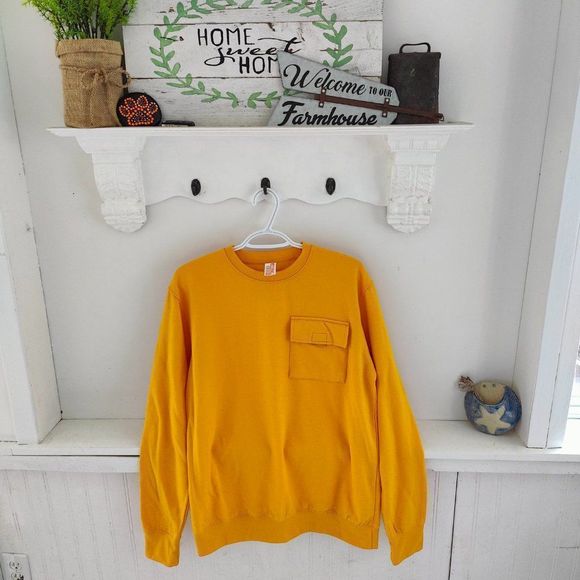 Yellow Fleece Sweater Women's Size Small, with front pocket Long Sleeve - Picture 4 of 14